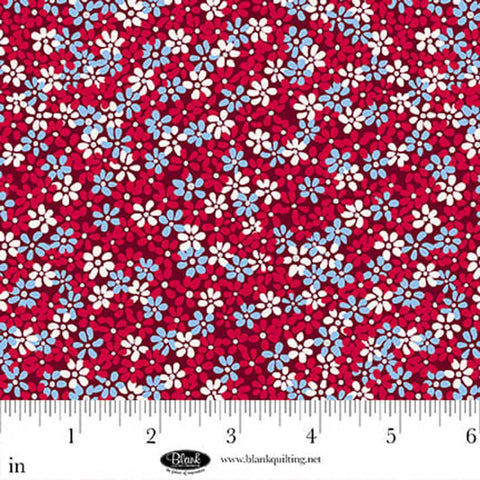 red, Front Porch Charm Collection Ditsy Floral Cotton Fabric 4695