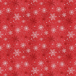 Frosty Merry-Mints Collection Snowflakes Cotton Fabric 3017-27658 red