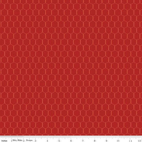 red, Lil Farm Friends Collection Chicken Wire Cotton Fabric C17945