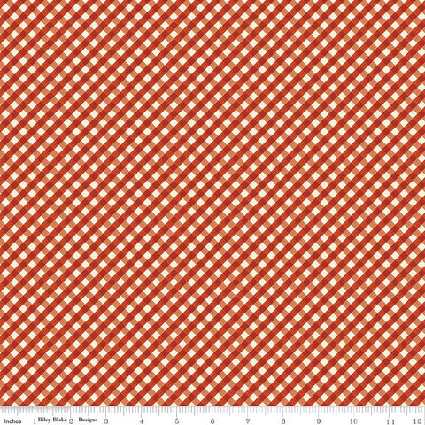 red, Lil Farm Friends Collection Gingham Cotton Fabric C17944