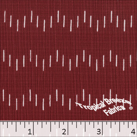 red, Linen Crepe Print Polyester Fabric 048533