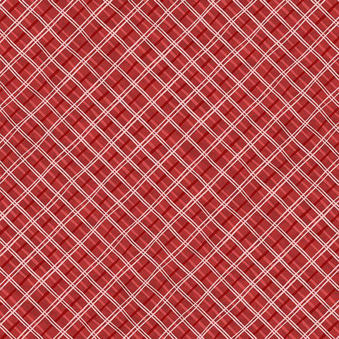red, Paws at Play Collection Plaid Cotton Fabric 39923