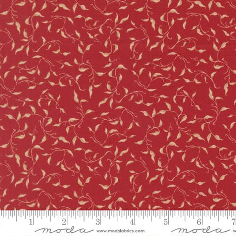 red, Silent Night Collection Golden Vines Cotton Fabric 40056