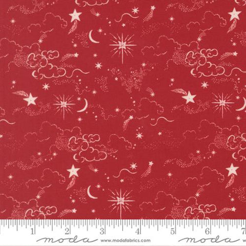 red, Silent Night Collection Holy Night Skies Cotton Fabric 40052