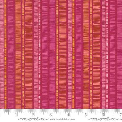 red, Superbloom Collection Scribble Stripes Cotton Fabric 48785