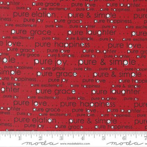 Vintage Collection Text and Words Cotton Fabric 55651 red