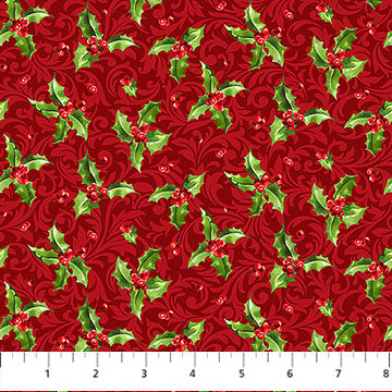 holly toss, Holiday Joy Cotton Fabric DP280