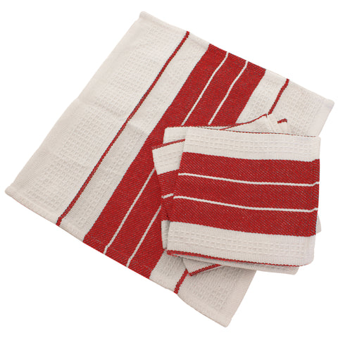 Red striped dish cloth