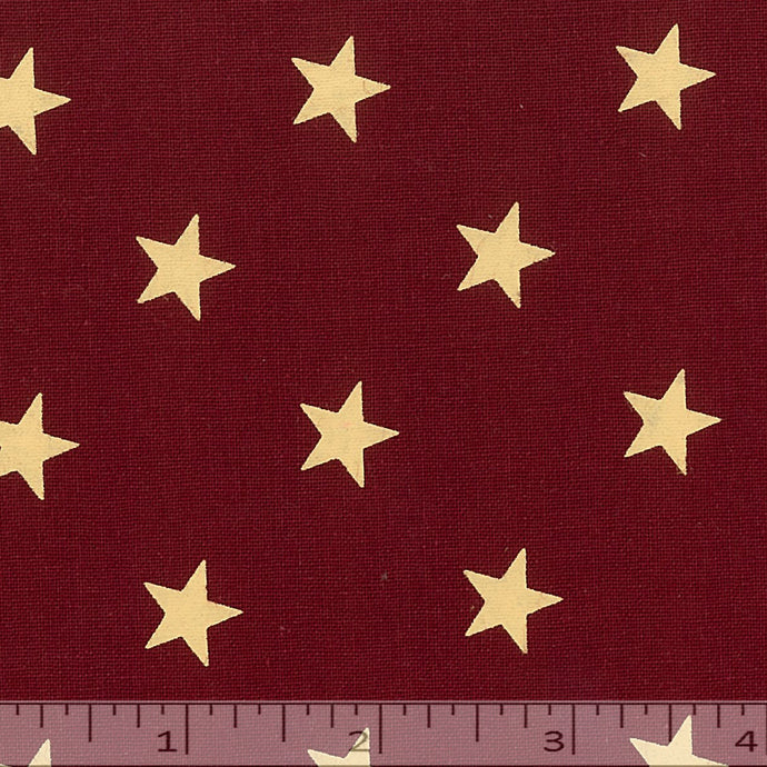 Red fabric with gold stars