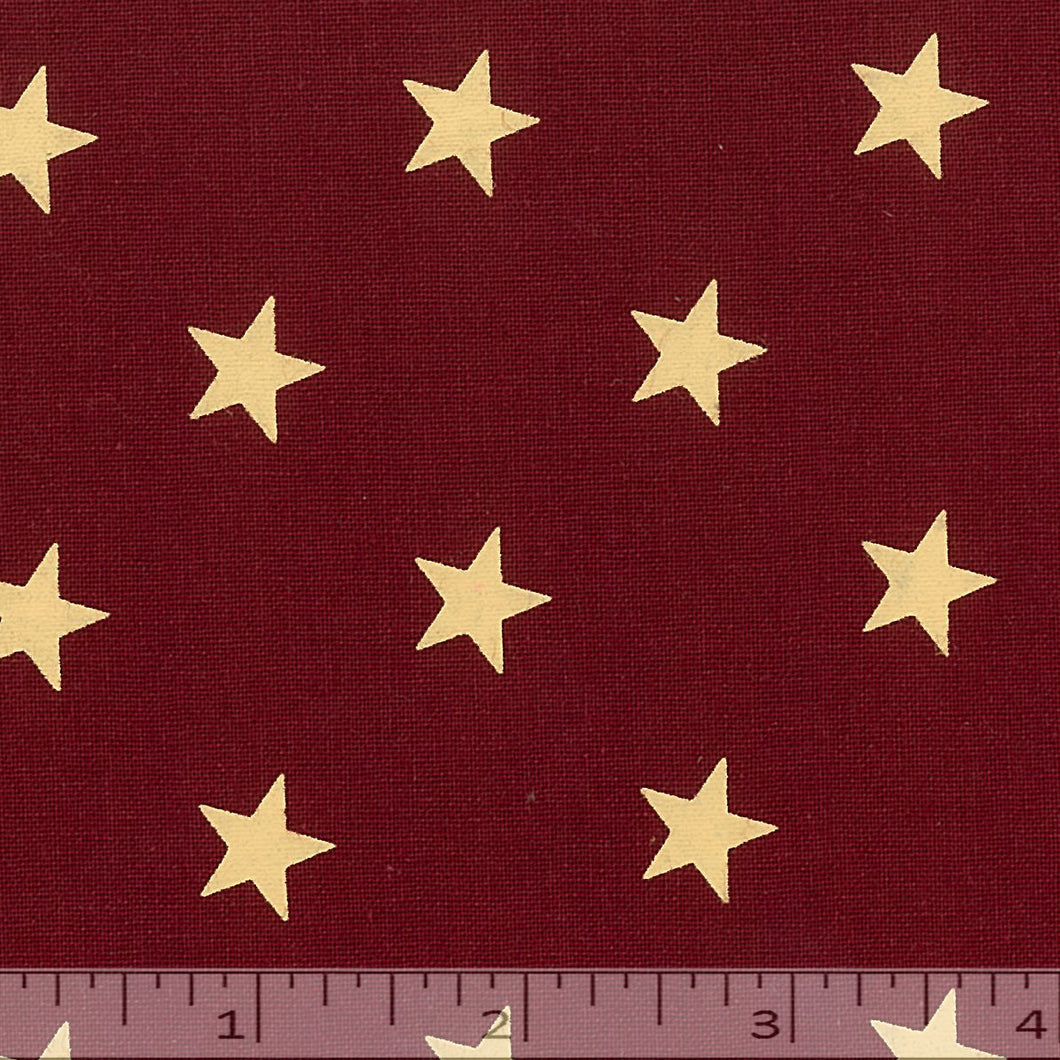 Red fabric with gold stars