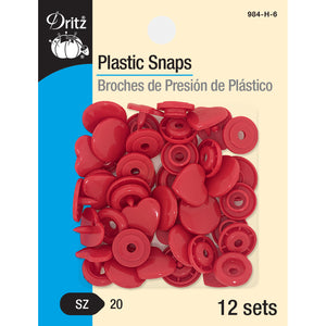 red heart plastic snaps