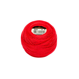 Red pearl perle cotton thread