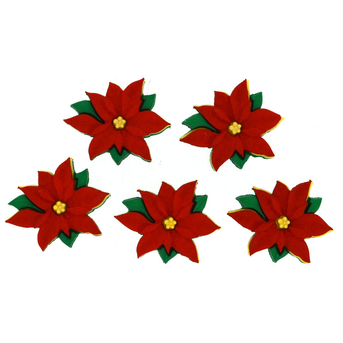 Poinsettia buttons.