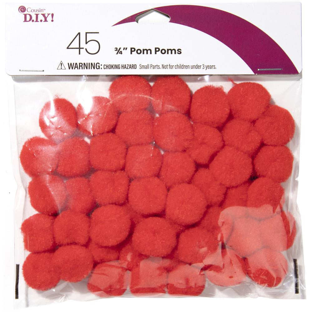 CousinDIY Pom-Poms 10mm 24/Pkg-Red