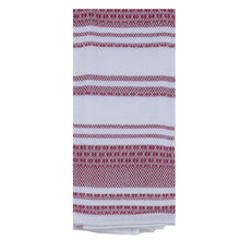 Red striped tea towel