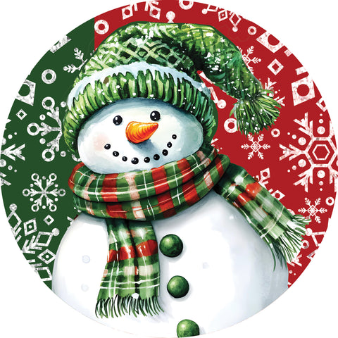 Red & green snowman accent magnet
