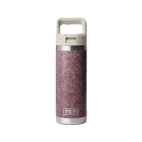 Yeti Rambler bottle with straw cap 18 oz in riverhead red