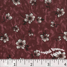 Floral Koshibo Print Polyester Dress Fabric 048422 redwood