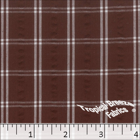 redwood, Seersucker Plaid Fabric 488610