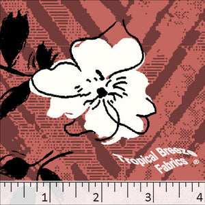 redwood, Standard Weave Large Floral Poly Cotton Fabric 6234