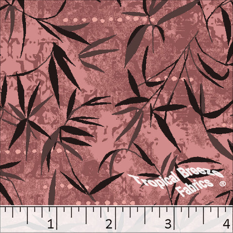 redwood, Standard Weave Leafy Print Poly Cotton Fabric 6316