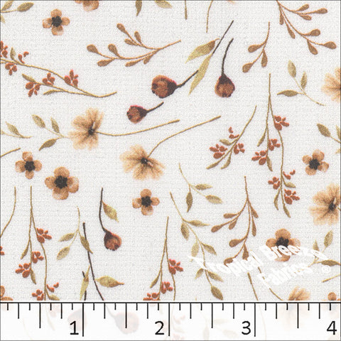 redwood, Vintage Weave Floral Print Polyester Fabric 042618