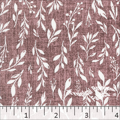 redwood, Yoryu Leafy Print Polyester Fabric 048619