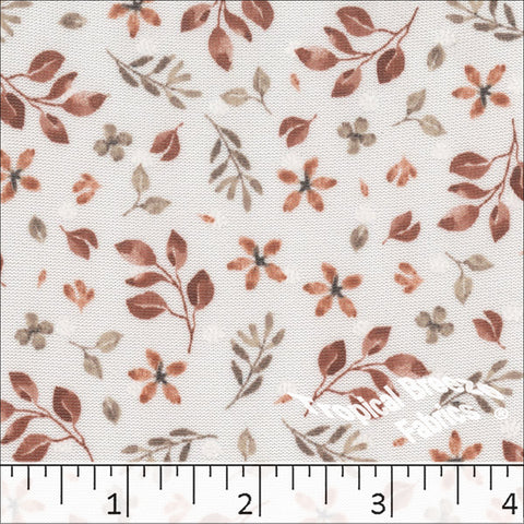 redwood, Swiss Dot Knit Floral Print Polyester Fabric 573519