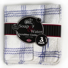 ritz soap & water disshcloth w/ scrubber 3 pack lake blue