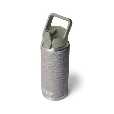 Yeti Rambler 26 oz Water Bottle with Straw Cap in riverhead green