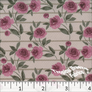Honeybee Knit Floral Print Fabric rose