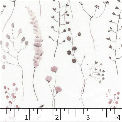 rose, Double Brushed Floral Print Knit Fabric 572526