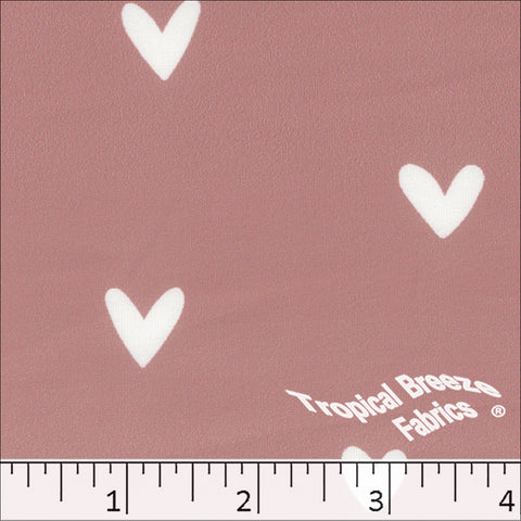 rose, Double Brushed Heart Print Knit Fabric 572613