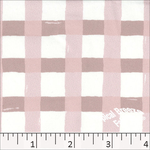 rose, Double Brushed Knit Window Pane Print Fabric 572629