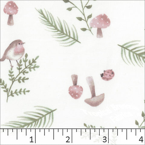 rose, Double Brushed Nature Print Knit Fabric 572619