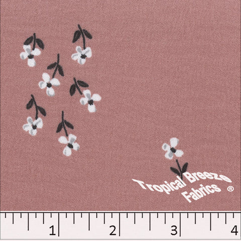 rose, Dream Crepe Floral Print Polyester Fabric 042528