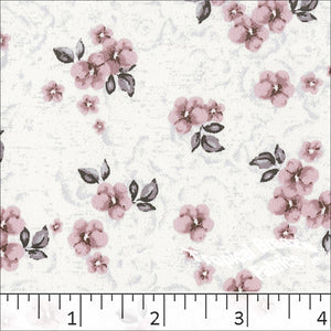 Rose, Koshibo Floral Print Polyester Fabric 048512