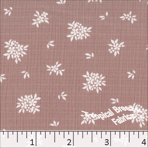 rose, Linen Crepe Floral Print Polyester Fabric 048528
