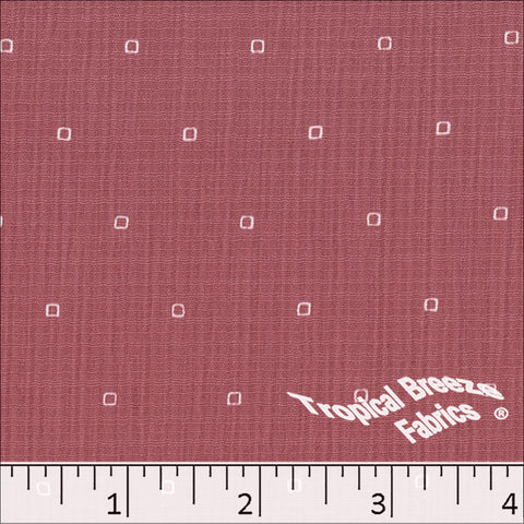 rose, Linen Crepe Square Print Polyester Fabric 048621
