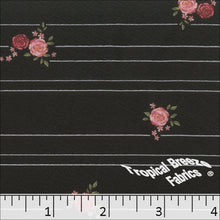 rose, Liverpool Floral Stripe Print Fabric 32951