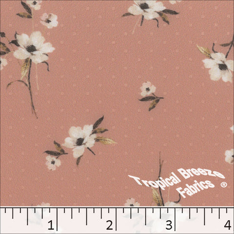 rose, Mini Dot Floral Print Dress Fabric 045514