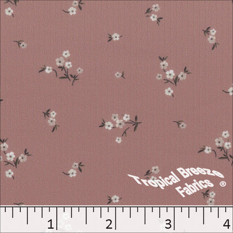 rose, Mini Rib Knit Tiny Floral Print Fabric 572610