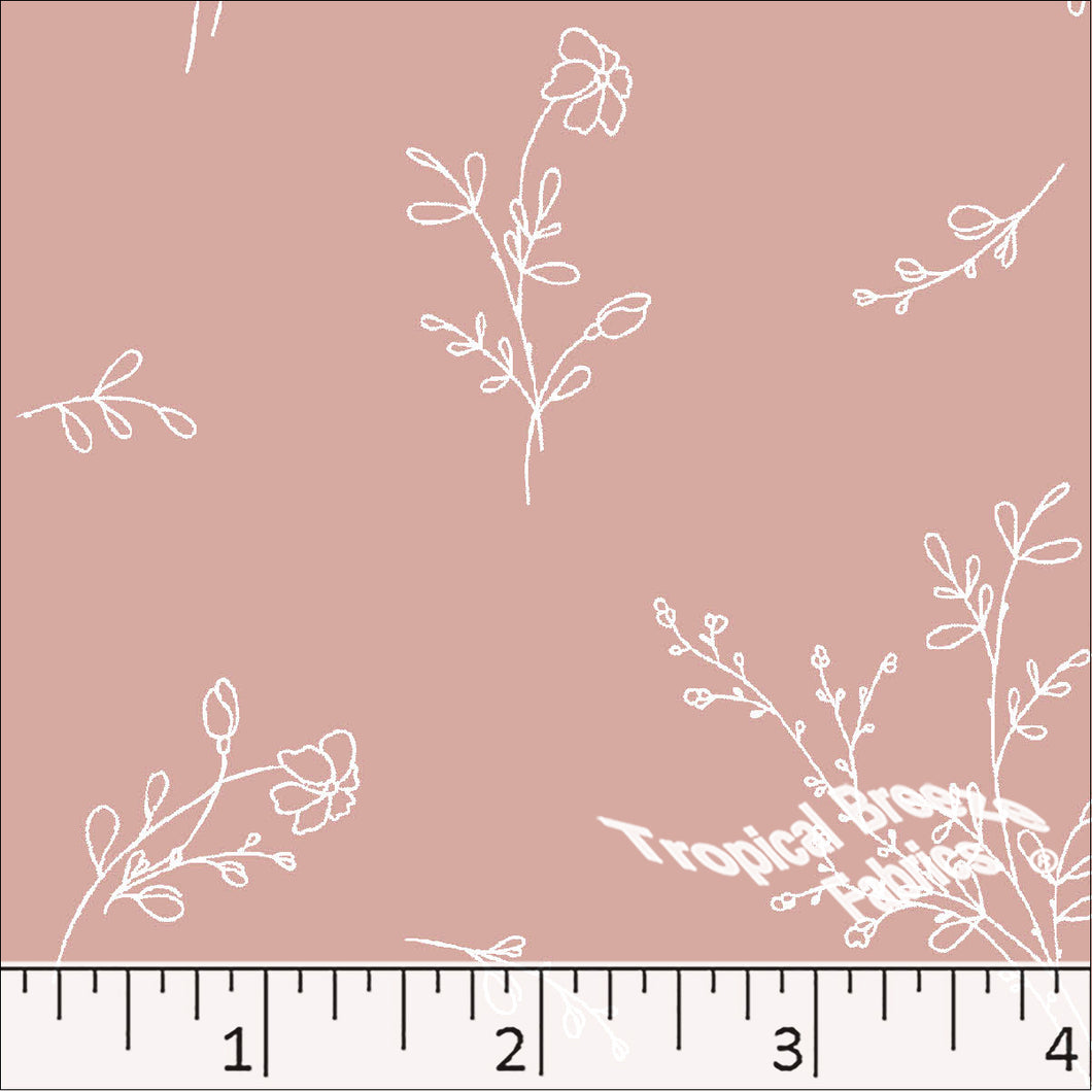 rose-Nubby Weave Poly Cotton Dress Fabric 6229