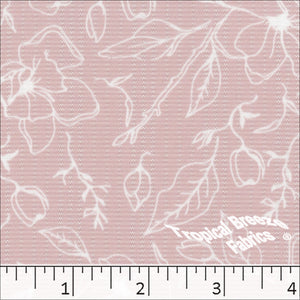 rose, Poly Rayon Floral Print Fabric 04450