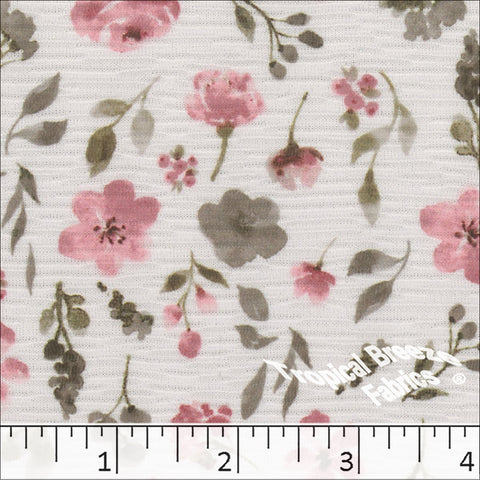 rose, Rebecca Floral Knit Print Fabric 573616