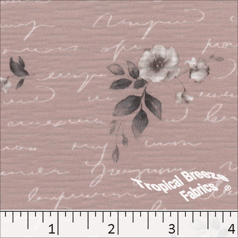 rose, Rebecca Knit Floral Print Fabric 573614