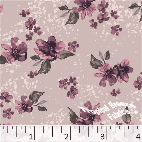 rose, Standard Weave Floral Poly Cotton Dress Fabric 6278