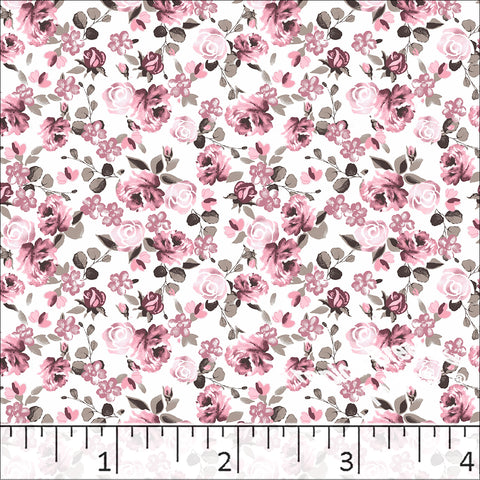 Standard Weave Floral Poly Cotton Fabric 6109 rose