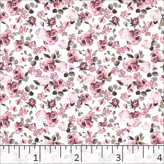 Standard Weave Floral Poly Cotton Fabric 6109 rose