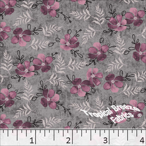 rose, Standard Weave Floral Print Poly Cotton Dress Fabric 6224